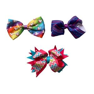 3 pack colorful hair bows